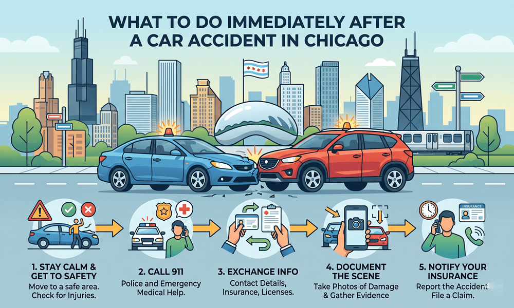 What to Do Immediately After a Car Accident in&nbsp;Chicago